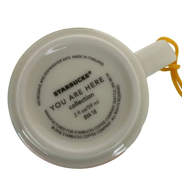 Starbucks Dallas Mini Coffee Cup Ceramic Christmas Ornament 2018 You Are Here - Picture 5 of 6